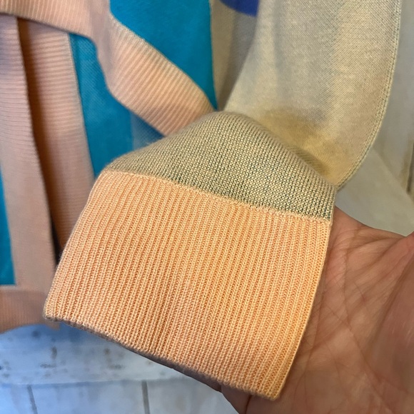 Mara Hoffman Open Neck Open Back Colorblock Aztec Long Sleeve Sweater Size Small - Picture 5 of 10